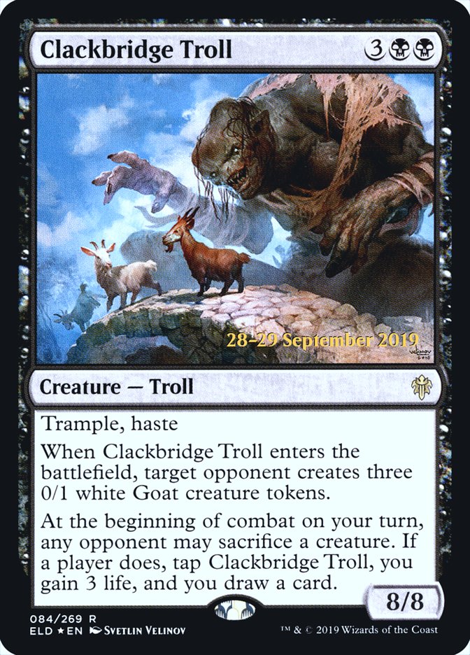 Clackbridge Troll [Throne of Eldraine Prerelease Promos] | Odin's Place
