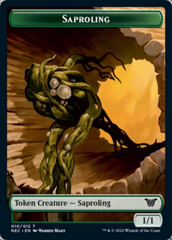 Saproling // Spirit (002) Double-Sided Token [Kamigawa: Neon Dynasty Commander Tokens] | Odin's Place
