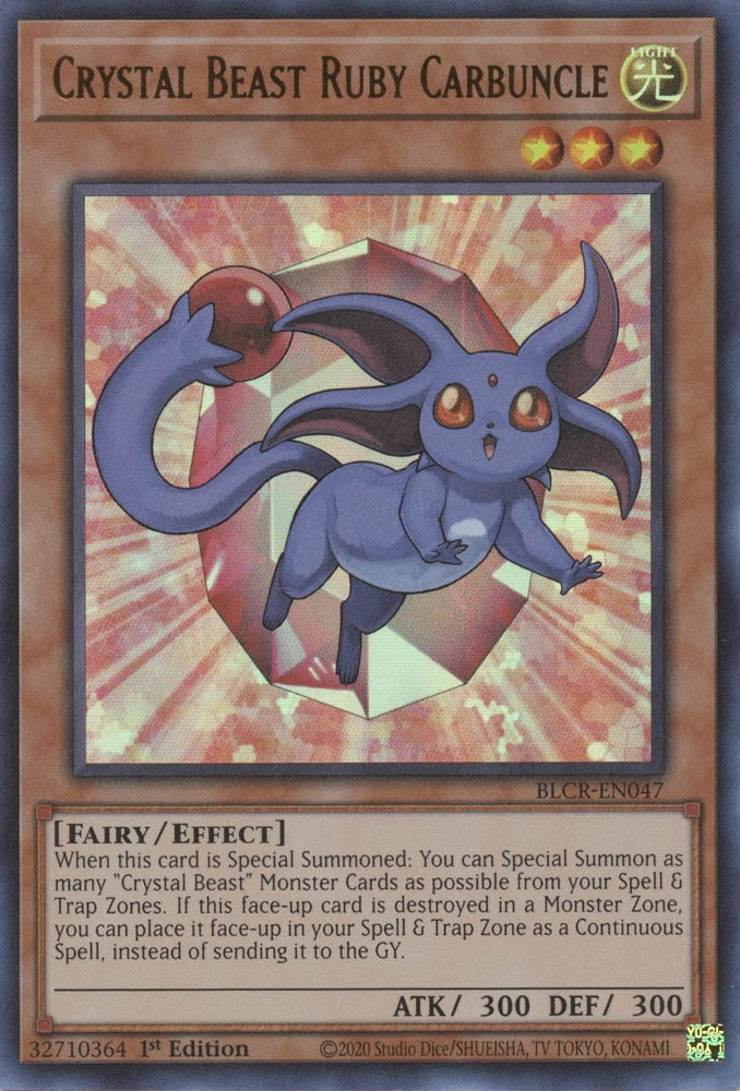 Crystal Beast Ruby Carbuncle [BLCR-EN047] Ultra Rare | Odin's Place