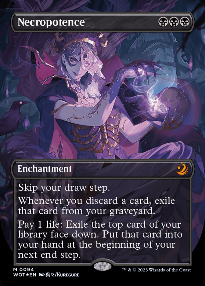 Necropotence (Anime Borderless) (Confetti Foil) [Wilds of Eldraine: Enchanting Tales] | Odin's Place