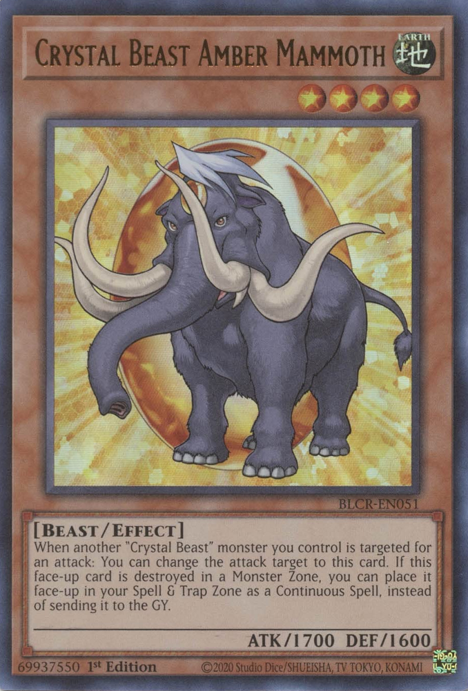 Crystal Beast Amber Mammoth [BLCR-EN051] Ultra Rare | Odin's Place