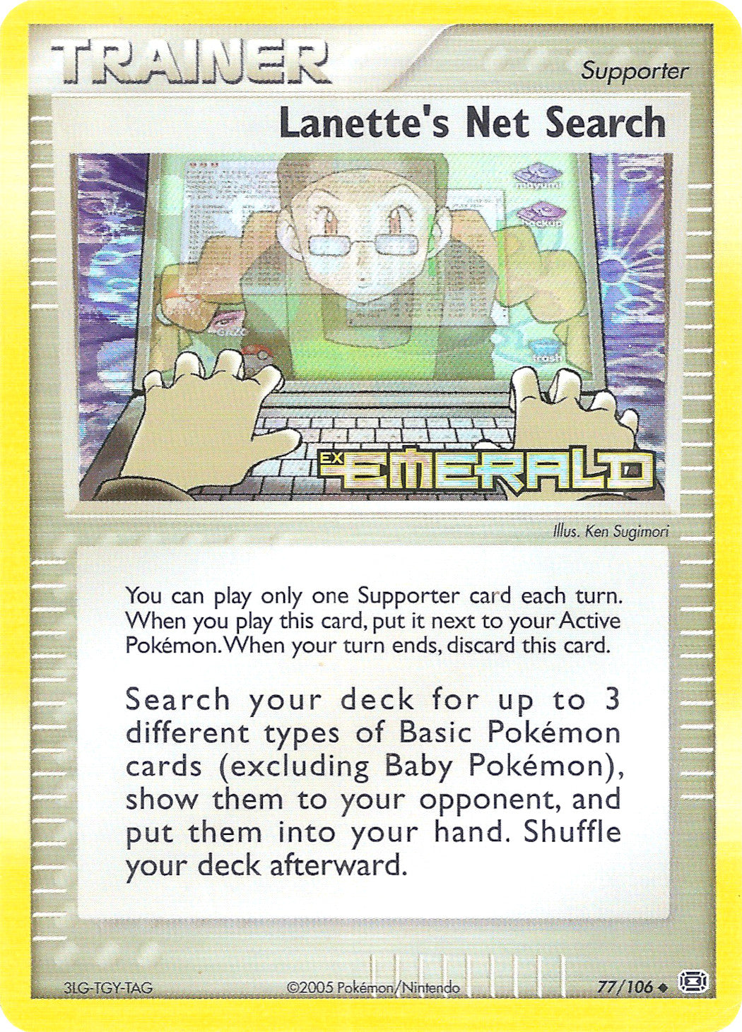 Lanette's Net Search (77/106) (Stamped) [EX: Emerald] | Odin's Place