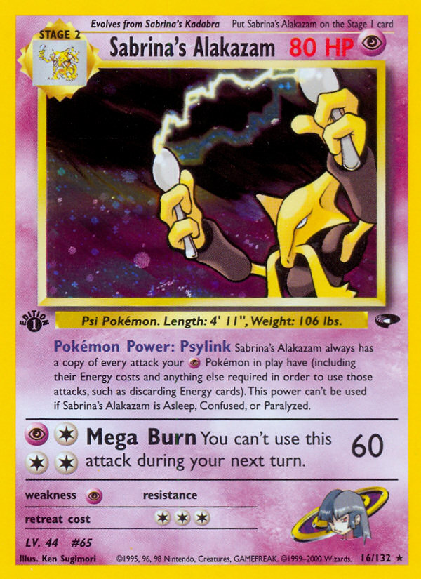 Sabrina's Alakazam (16/132) [Gym Challenge 1st Edition] | Odin's Place