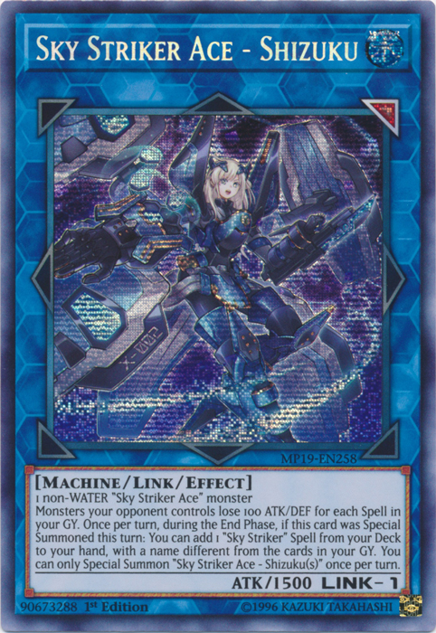 Sky Striker Ace - Shizuku [MP19-EN258] Prismatic Secret Rare | Odin's Place