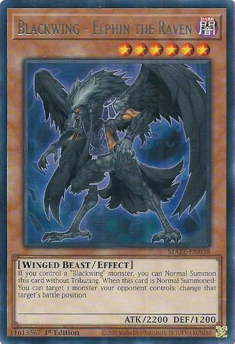 Blackwing - Elphin the Raven [MAZE-EN038] Rare | Odin's Place