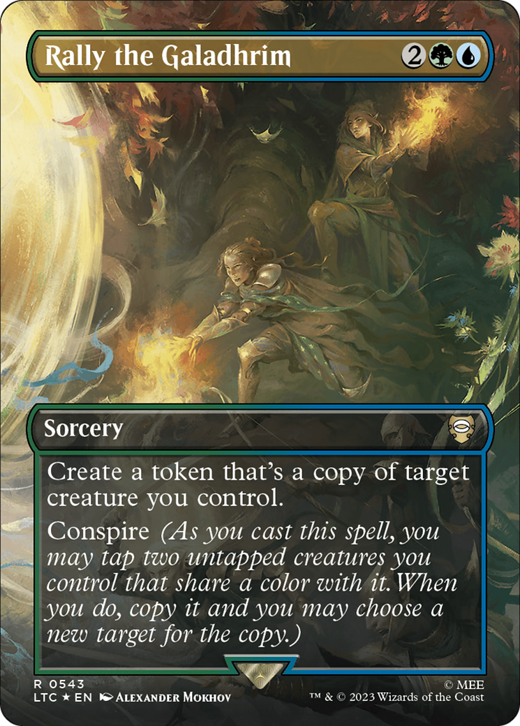Rally the Galadhrim (Borderless) (Surge Foil) [The Lord of the Rings: Tales of Middle-Earth Commander] | Odin's Place
