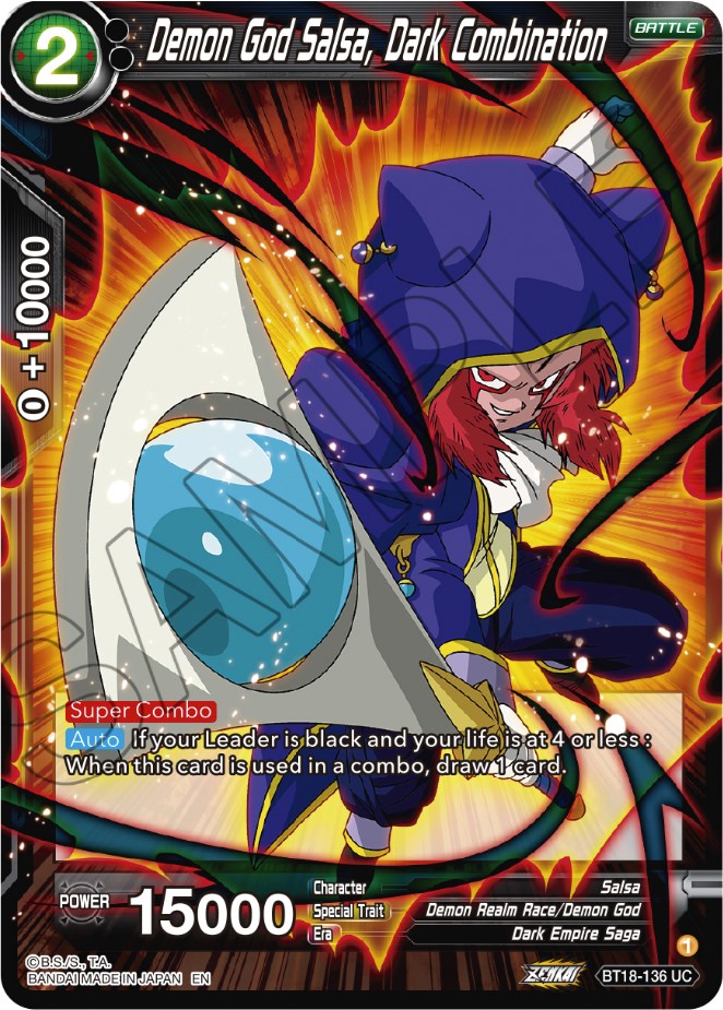 Demon God Salsa, Dark Combination (BT18-136) [Dawn of the Z-Legends] | Odin's Place