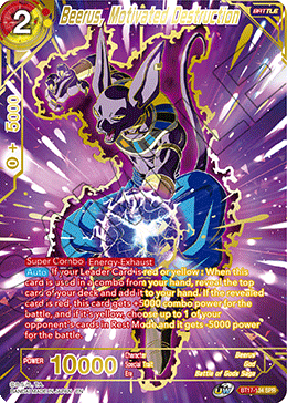 Beerus, Motivated Destruction (SPR) (BT17-134) [Ultimate Squad] | Odin's Place