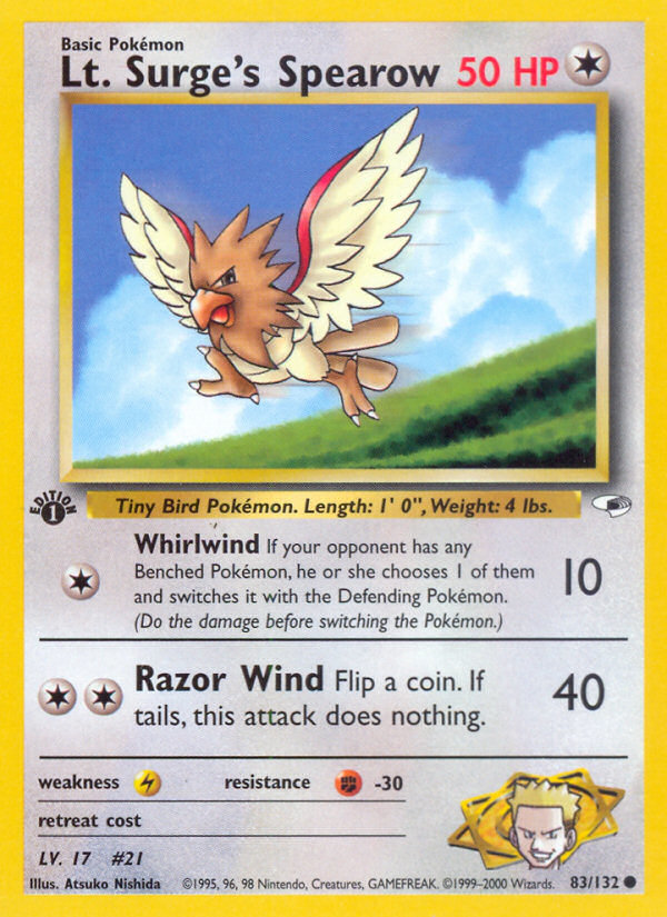 Lt. Surge's Spearow (83/132) [Gym Heroes 1st Edition] | Odin's Place