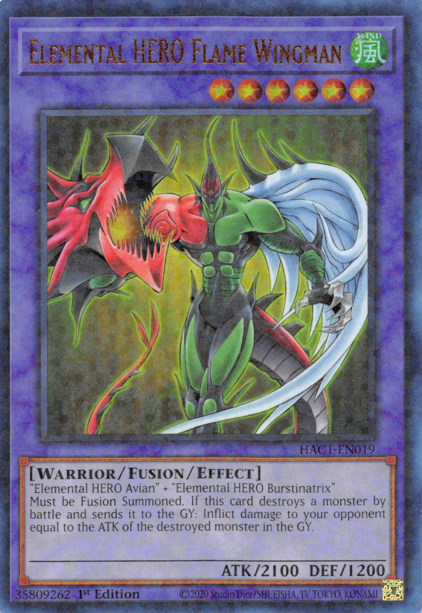 Elemental HERO Flame Wingman (Duel Terminal) [HAC1-EN019] Parallel Rare | Odin's Place