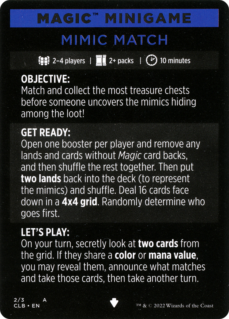 Mimic Match (Magic Minigame) [Commander Legends: Battle for Baldur's Gate Minigame] | Odin's Place