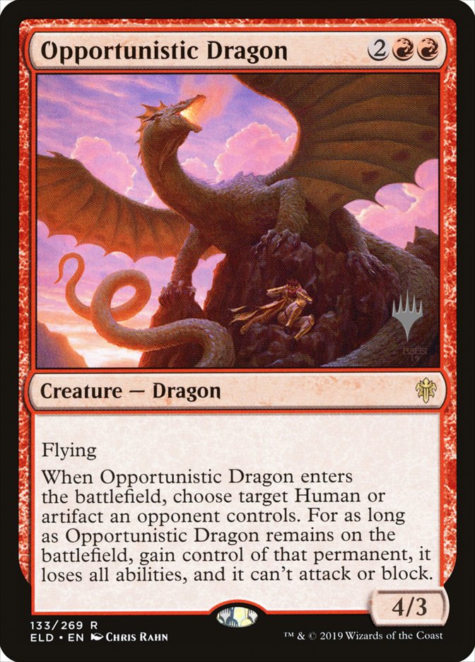 Opportunistic Dragon (Promo Pack) [Throne of Eldraine Promos] | Odin's Place