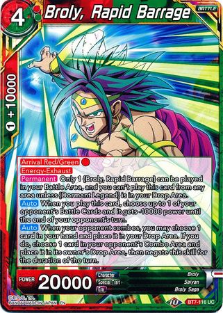 Broly, Rapid Barrage (BT7-116) [Assault of the Saiyans] | Odin's Place