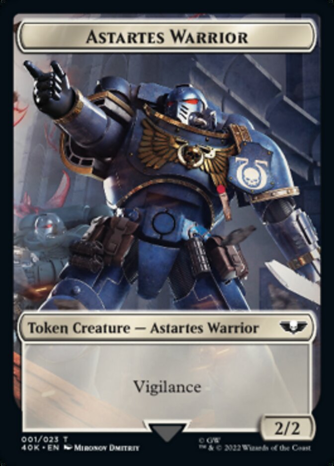 Astartes Warrior // Clue Double-Sided Token (Surge Foil) [Warhammer 40,000 Tokens] | Odin's Place