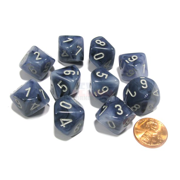Chessex Phantom Black with Silver d10 Set | Odin's Place