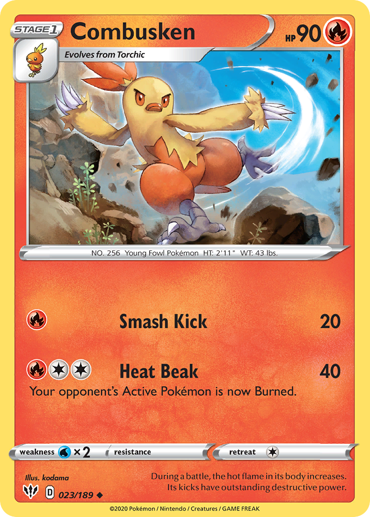 Combusken (023/189) [Sword & Shield: Darkness Ablaze] | Odin's Place