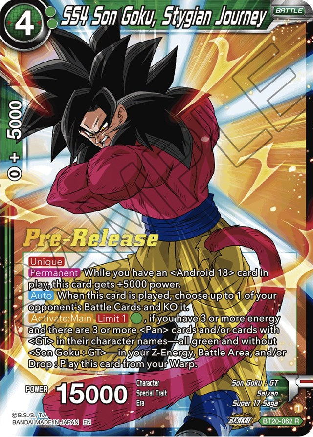 SS4 Son Goku, Stygian Journey (BT20-062) [Power Absorbed Prerelease Promos] | Odin's Place