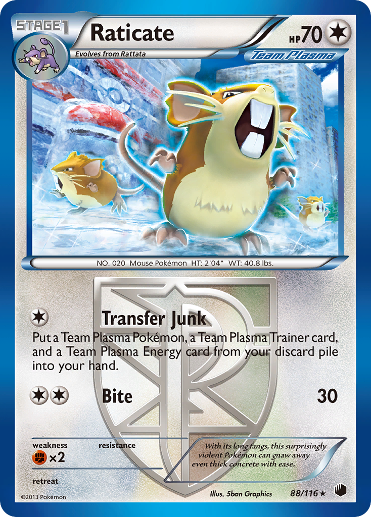 Raticate (88/116) [Black & White: Plasma Freeze] | Odin's Place