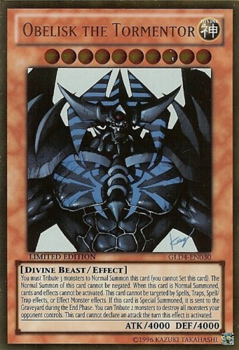 Obelisk the Tormentor [GLD4-EN030] Gold Rare | Odin's Place