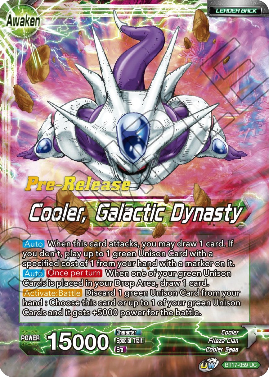 Cooler // Cooler, Galactic Dynasty (BT17-059) [Ultimate Squad Prerelease Promos] | Odin's Place