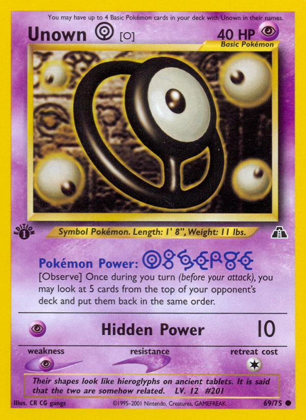 Unown [O] (69/75) [Neo Discovery 1st Edition] | Odin's Place