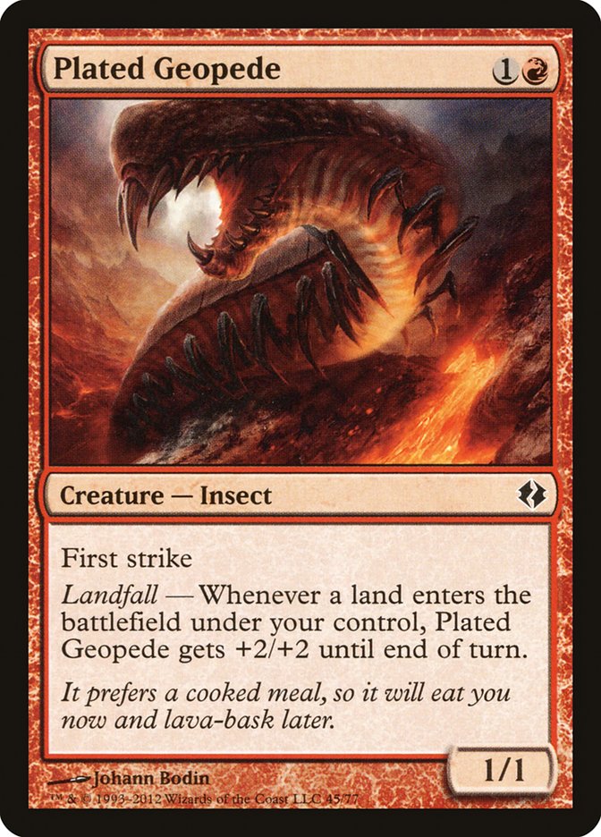 Plated Geopede (45) [Duel Decks: Venser vs. Koth] | Odin's Place
