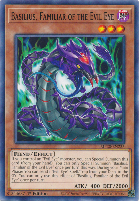 Basilius, Familiar of the Evil Eye [MP20-EN235] Common | Odin's Place