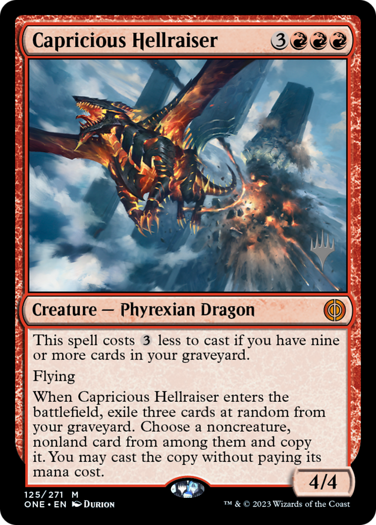 Capricious Hellraiser (Promo Pack) [Phyrexia: All Will Be One Promos] | Odin's Place