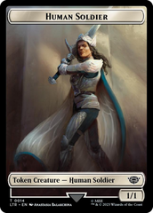 Human Soldier (0014) // Food (0023) Double-Sided Token (Surge Foil) [The Lord of the Rings: Tales of Middle-Earth Tokens] | Odin's Place