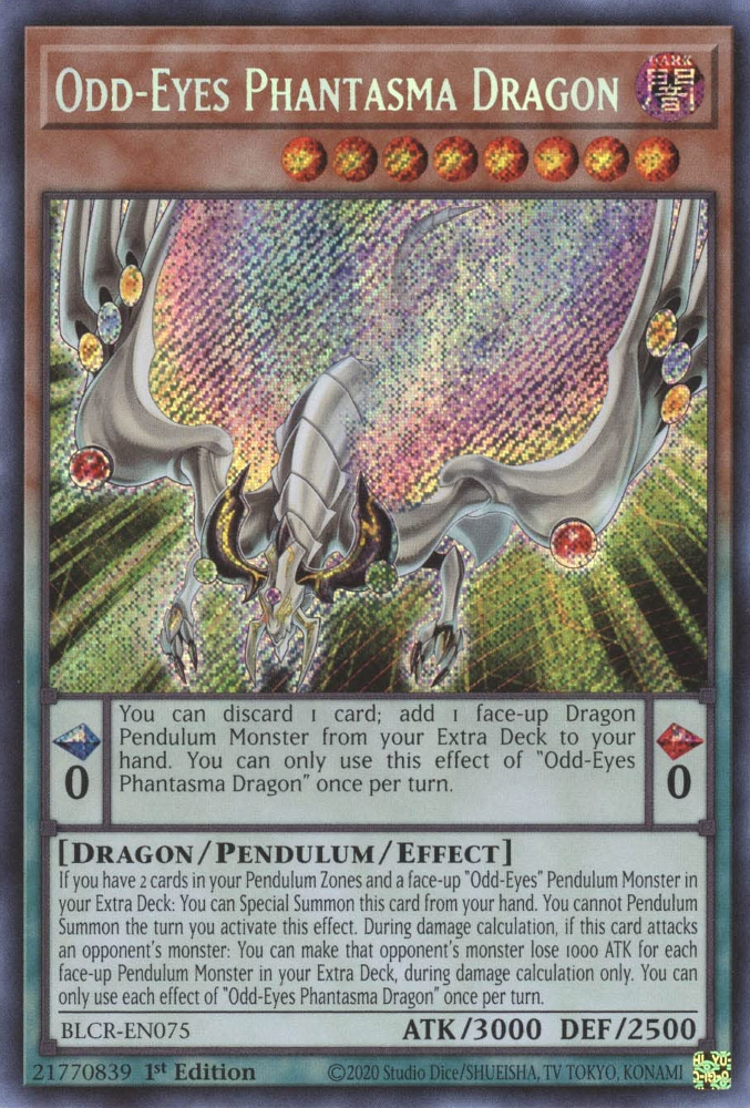 Odd-Eyes Phantasma Dragon [BLCR-EN075] Secret Rare | Odin's Place