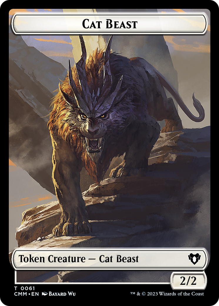 Cleric // Cat Beast Double-Sided Token [Commander Masters Tokens] | Odin's Place