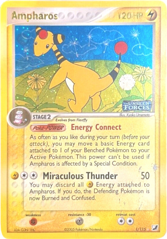Ampharos (1/115) (Stamped) [EX: Unseen Forces] | Odin's Place