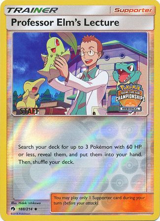 Professor Elm's Lecture (188/214) (Regional Championship Promo Staff) [Sun & Moon: Lost Thunder] | Odin's Place