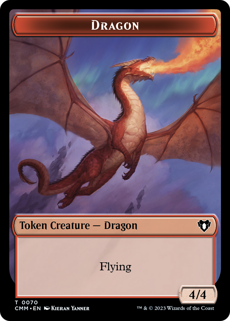 Dragon // Kor Ally Double-Sided Token [Commander Masters Tokens] | Odin's Place