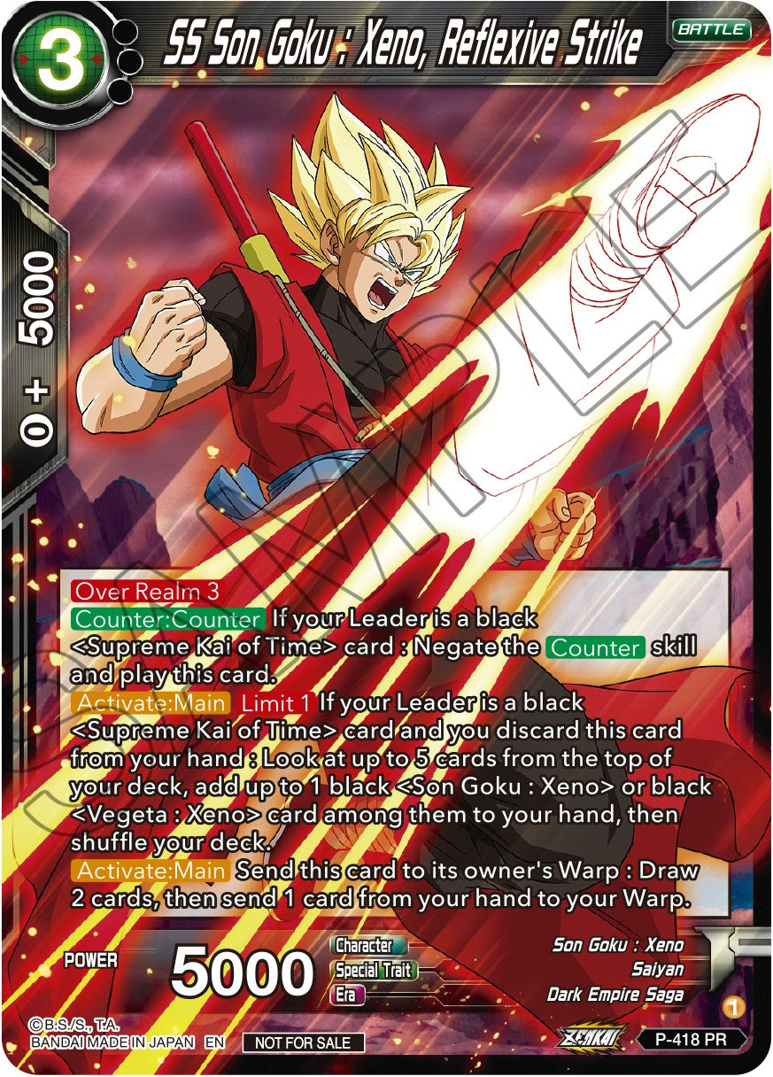 SS Son Goku: Xeno, Reflexive Strike (Zenkai Series Tournament Pack Vol.1) (P-418) [Tournament Promotion Cards] | Odin's Place