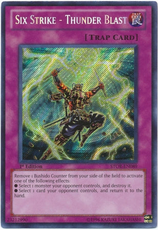 Six Strike - Thunder Blast [STOR-EN089] Secret Rare | Odin's Place