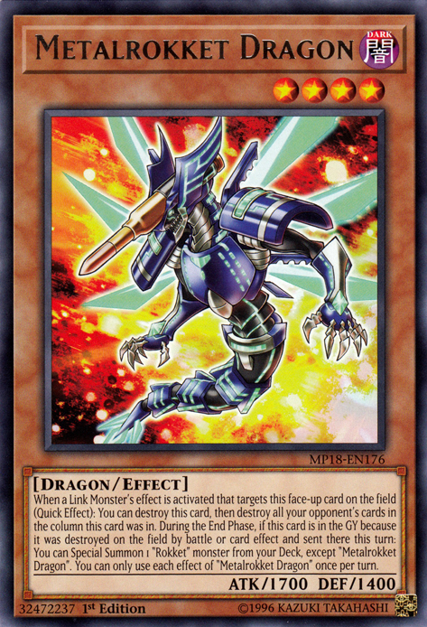 Metalrokket Dragon [MP18-EN176] Rare | Odin's Place