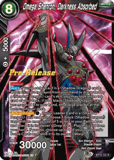 Omega Shenron, Darkness Absorbed (BT15-131) [Saiyan Showdown Prerelease Promos] | Odin's Place