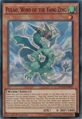 Pulao, Wind of the Yang Zing [DUEA-EN031] Super Rare | Odin's Place