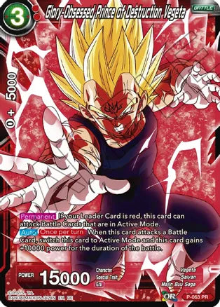 Glory-Obsessed Prince of Destruction Vegeta (P-063) [Mythic Booster] | Odin's Place