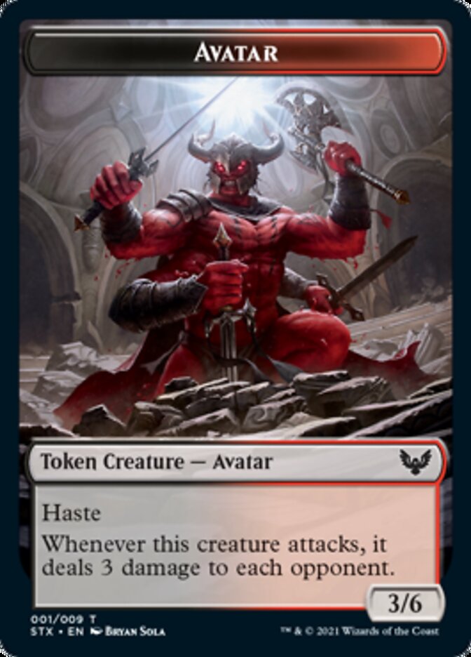 Elemental // Avatar Double-Sided Token [Strixhaven: School of Mages Tokens] | Odin's Place