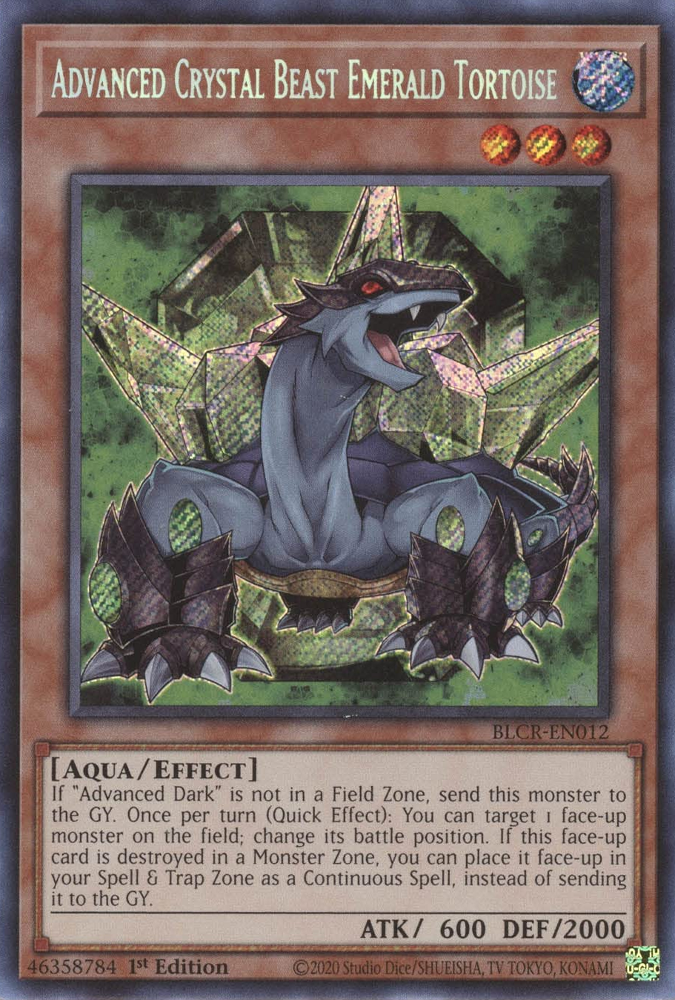 Advanced Crystal Beast Emerald Tortoise [BLCR-EN012] Secret Rare | Odin's Place