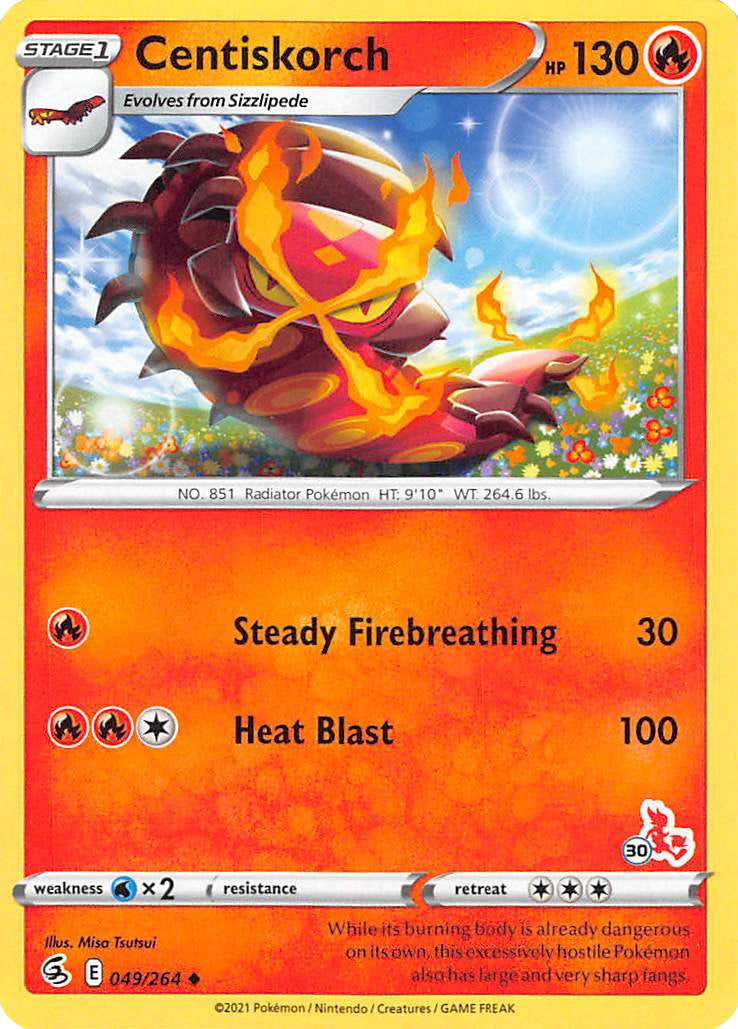 Centiskorch (49/264) (Cinderace Stamp #30) [Battle Academy 2022] | Odin's Place