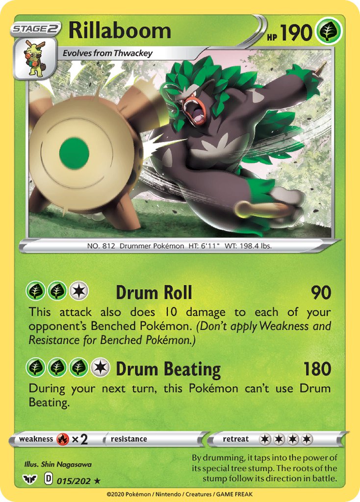 Rillaboom (015/202) (Cracked Ice Holo) (Theme Deck Exclusive) [Sword & Shield: Base Set] | Odin's Place
