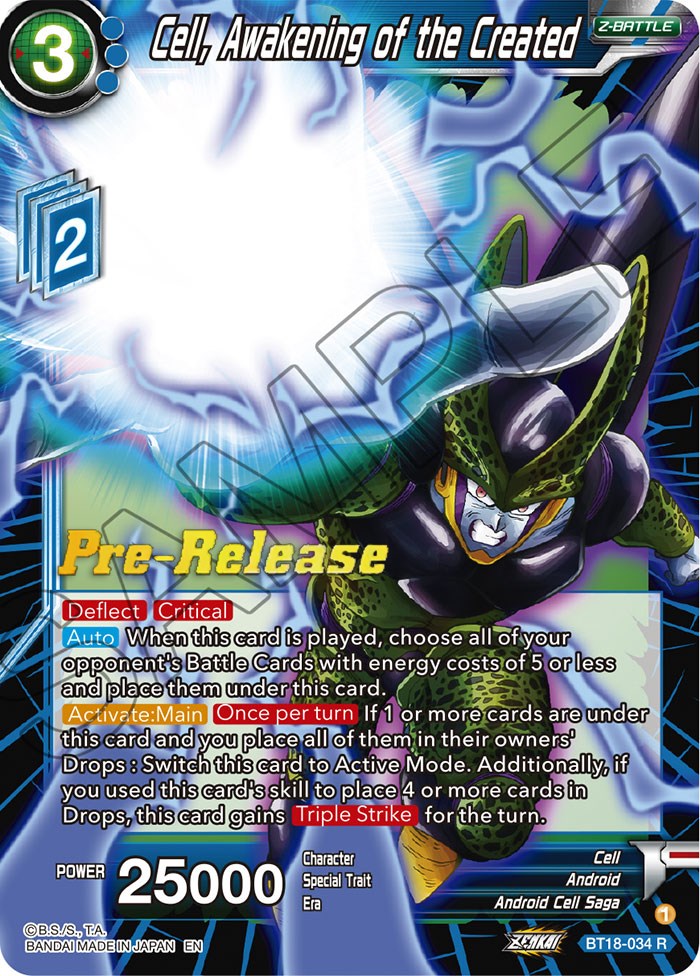 Cell, Awakening of the Created (BT18-034) [Dawn of the Z-Legends Prerelease Promos] | Odin's Place