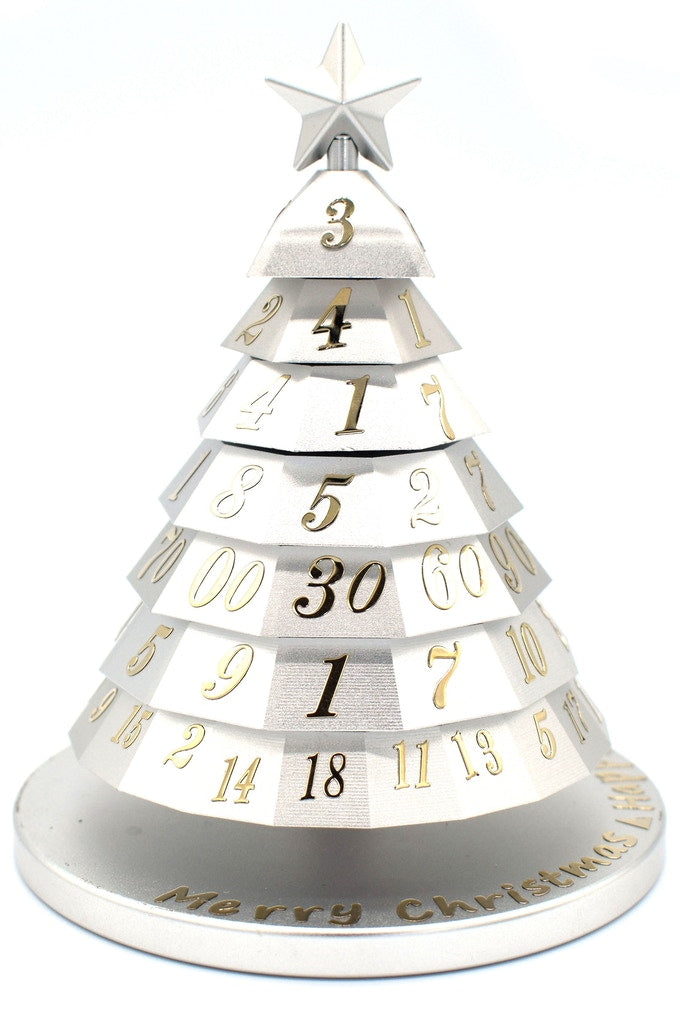 Christmas Tree Metal Dice Thing Silver with Gold Numerals | Odin's Place