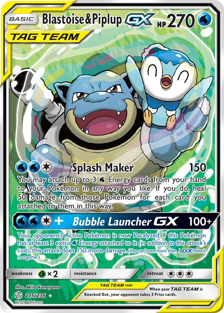 Blastoise & Piplup GX (215/236) [Sun & Moon: Cosmic Eclipse] | Odin's Place