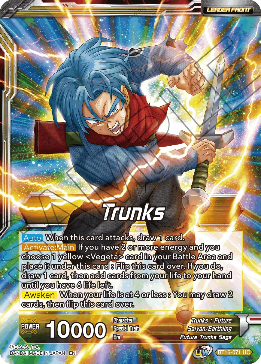 Trunks // SSB Vegeta & SS Trunks, Father-Son Onslaught (BT16-071) [Realm of the Gods Prerelease Promos] | Odin's Place