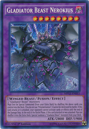 Gladiator Beast Nerokius [MP15-EN051] Secret Rare | Odin's Place