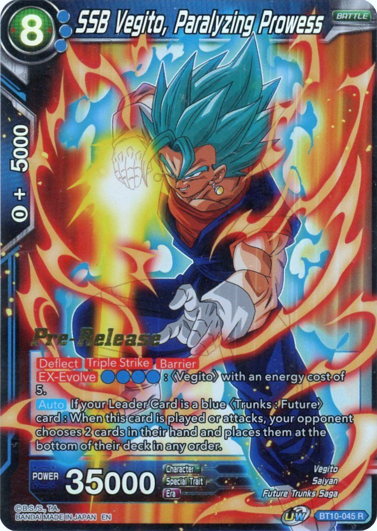 SSB Vegito, Paralyzing Prowess (BT10-045) [Rise of the Unison Warrior Prerelease Promos] | Odin's Place